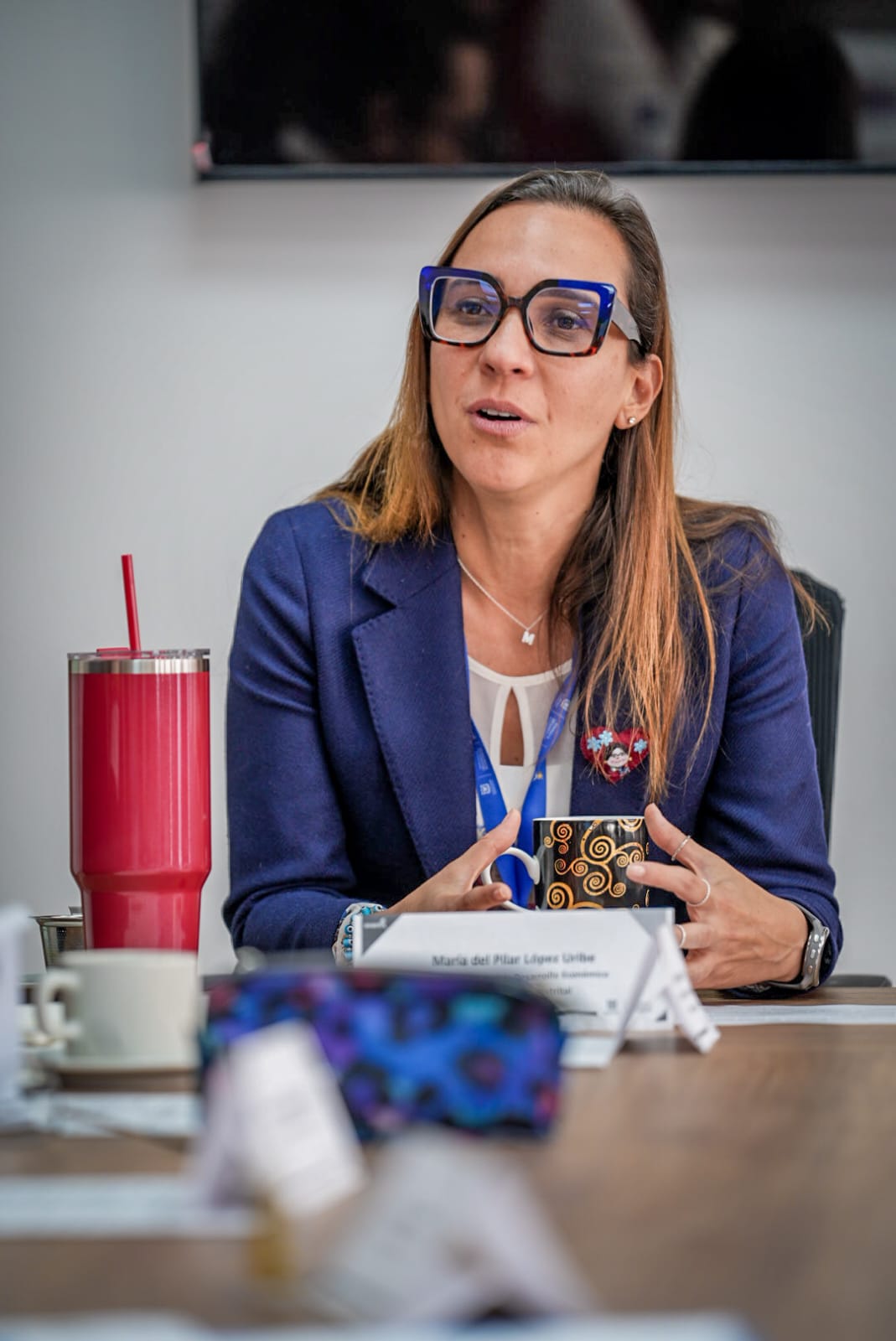 Participante interviniendo en una sesión de trabajo